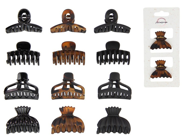 HAIR CLAW CLIP 5CM SET 2 12ASST