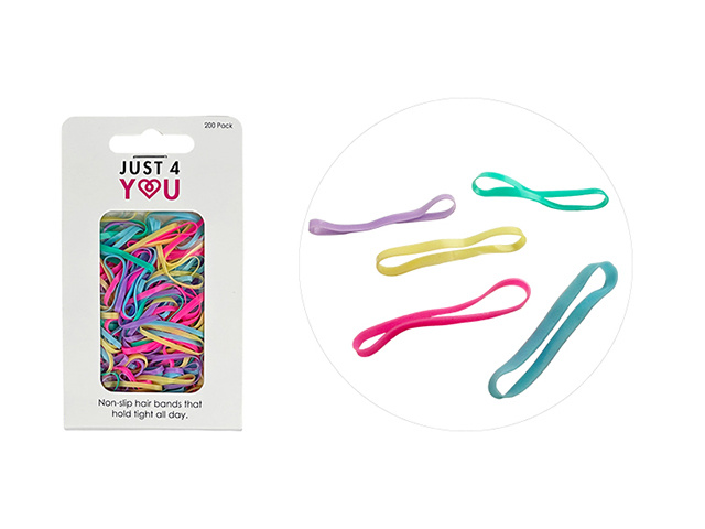 ELASTIC RBR MEDIUM ASST COL 200PK SOLD QTY12
