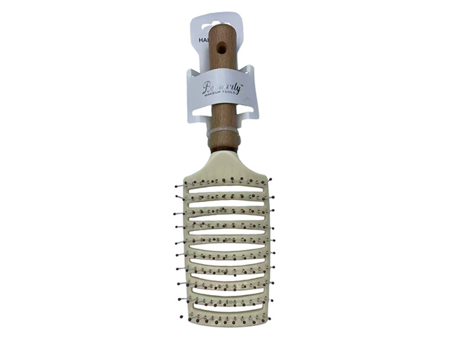 HAIR BRUSH WOODEN HANDLE VENT UN12