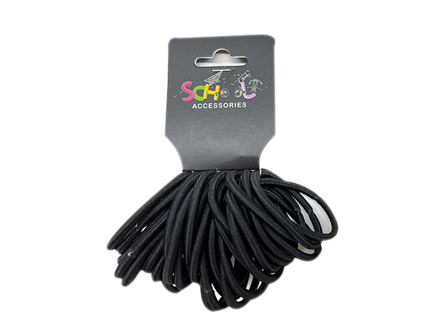 SCHOOL BLACK HAIR BANDS 30PC QTY 12