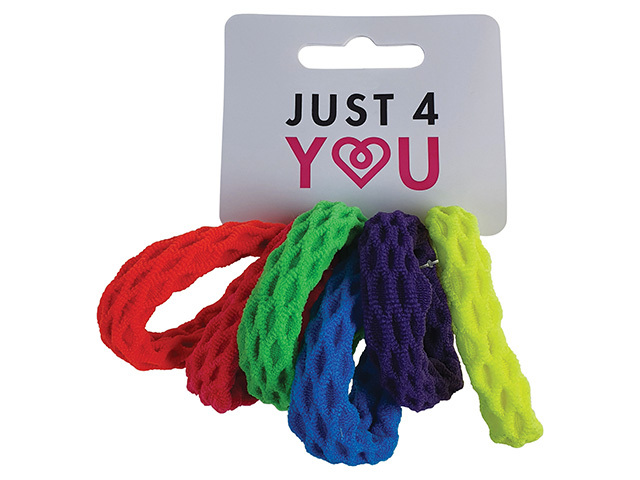 ELASTICS HEX NEON 12MM 6PK SOLD QTY12