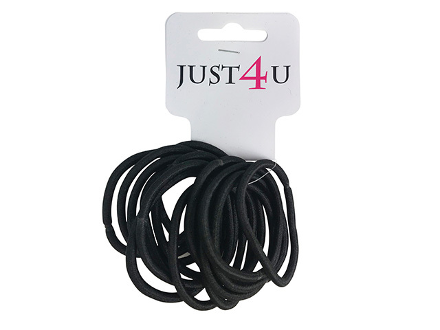 ELASTICS BLACK 4MM 15PK SOLD QTY12