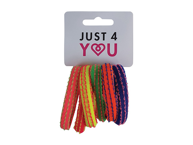 ELASTICS STRIPE BRIGHT 8MM 6PK UN12