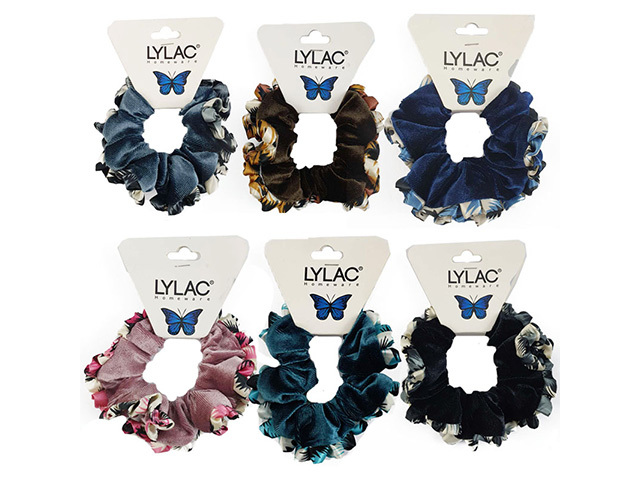 HAIR SCRUNCHY VELVET LEOPARD EDGE 6ASST SOLD QTY12