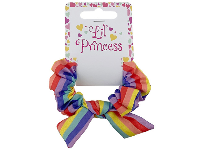 SCRUNCHIE RAINBOW BOW SOLD QTY 12