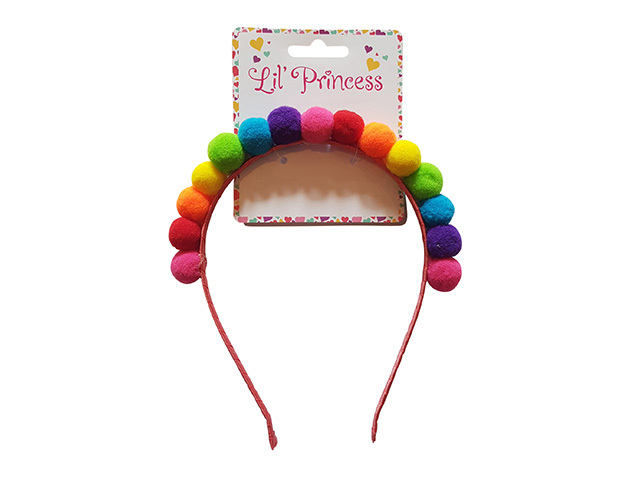 HBAND POM POM RAINBOW SOLD QTY12