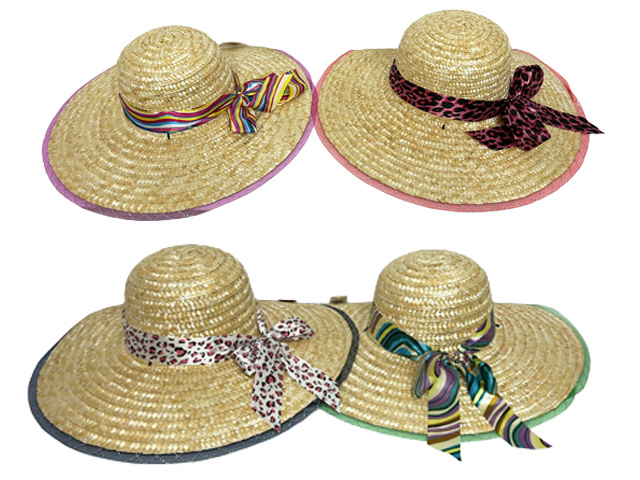 SUMMER HAT W/RIBBON LADIES