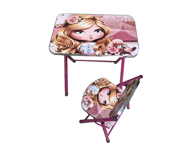 KIDS CHAIR AND TABLE 60X40CM GIRL W/BIRD