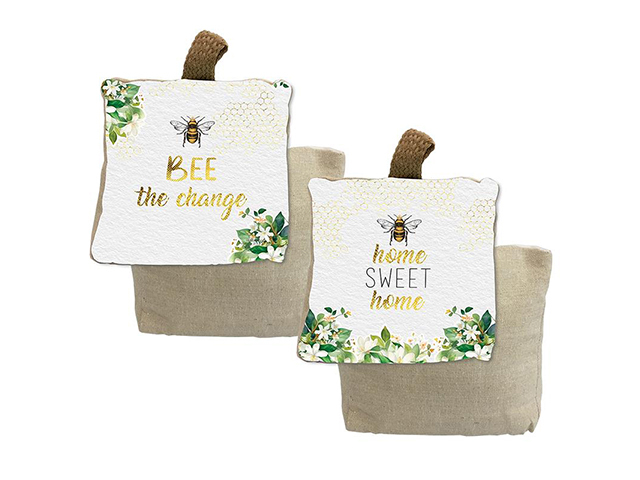 18X18CM BEE YOURSELF DOORSTOP 2ASST