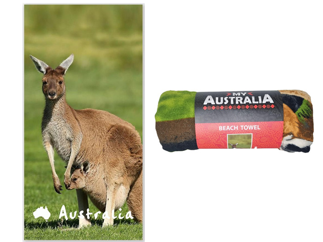 BEACH TOWEL KANGAROO MICROFIBRE 150X80CM 250GSM