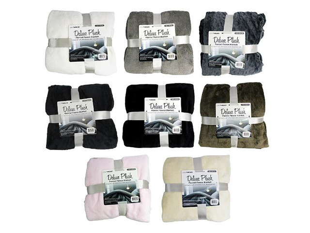 FLANNEL FLEECE BLANKET 120CMX160CM ASST