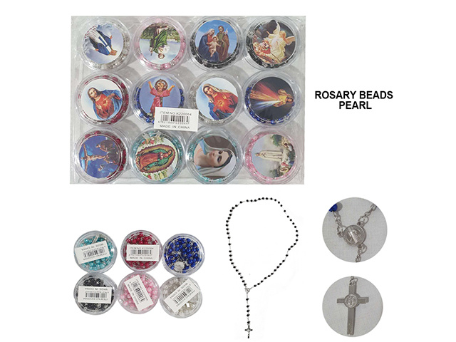 ROSARY BEADS PEARL ASST SOLD QTY12