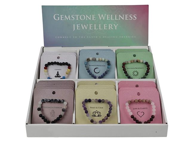 WELLNESS CRYSTAL ROCK QUARTZ BRACELET 6ASST UN36