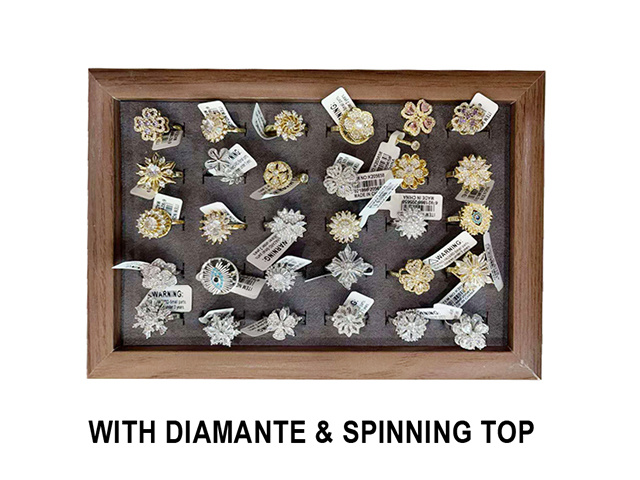 FASHION RING W/DIAMENTE &amp; SPINNING UN30