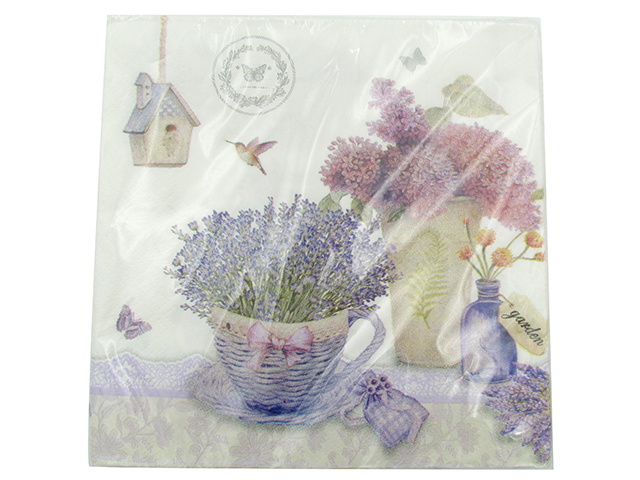SPRING LAVENDER NAPKINS 20PK 20CM