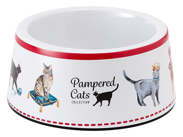 PAMPERED CATS LARGE PET BOWL