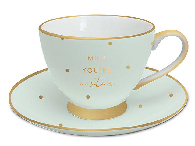 MUM YOURE A STAR TEA CUP AND SAUCER