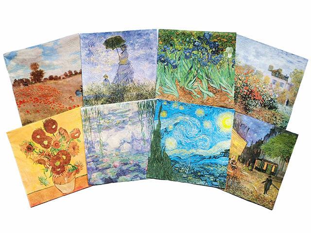 IMPRESSIONISM NAPKINS 20PK 33X33CM 8ASST
