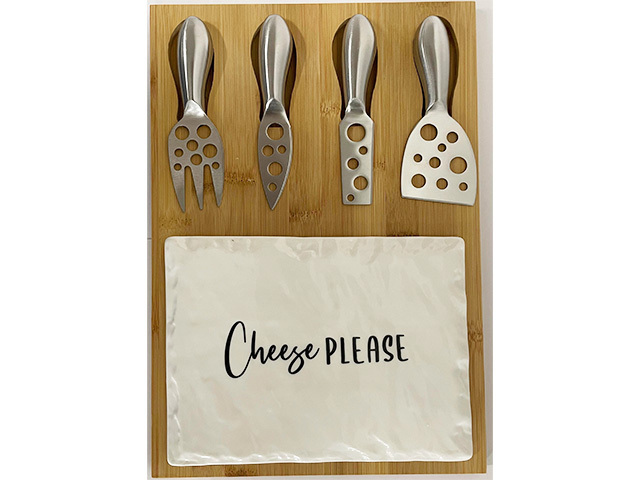 BOARD PLATTER AND KNIFE SET 2x33x23cm