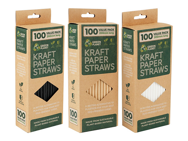 ECO STRAW 20CM BOX 100 3ASST