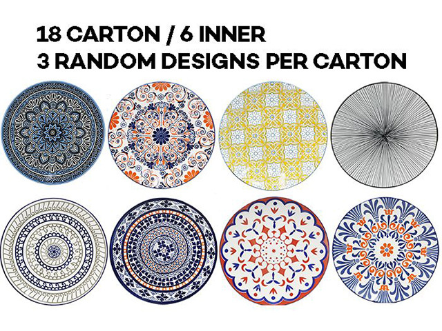 MOROCCAN DINNER PLATE 26.5CM ASST