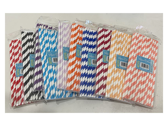 PAPER STRAWS STRIPES 25PC SOLD QTY20