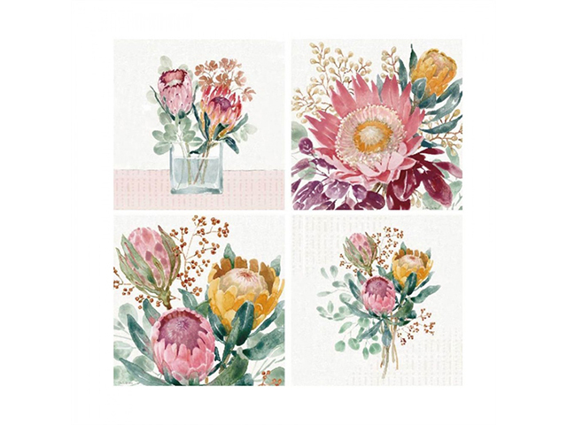 CERAMIC SQUARE COASTER 10CM S/4
