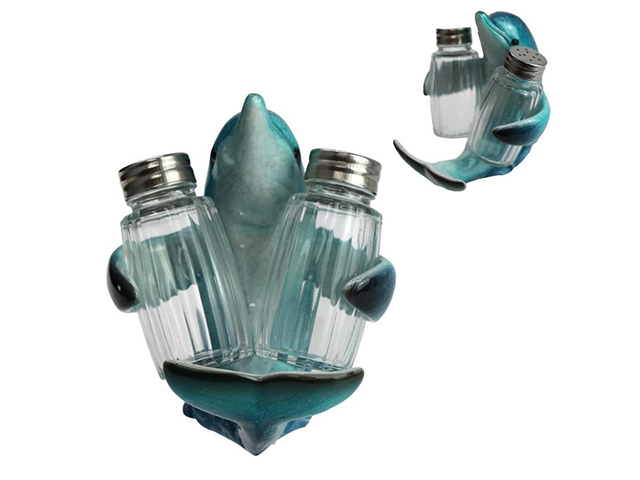 11CM BLUE DOLPHIN SALT AND PEPPER SHAKER