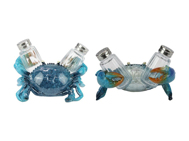 11CM BLUE CRAB SALT AND PEPPER SHAKER