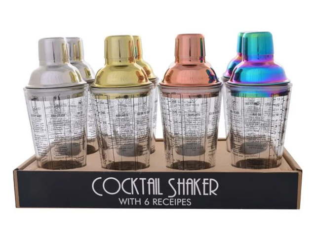 COCKTAIL RECIPE SHAKER 4ASST UN8