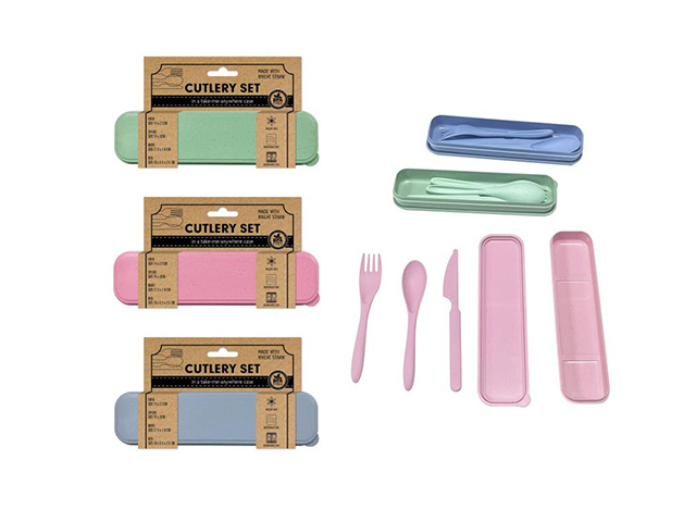 CUTLERY REUSABLE IN TRAVEL CASE 3PK 3ASST