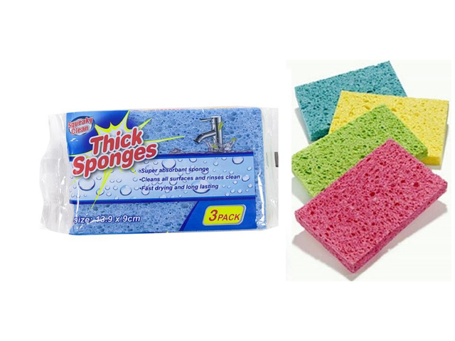 THICK KITCHEN SPONGES 3PK 13.9CMX9CM