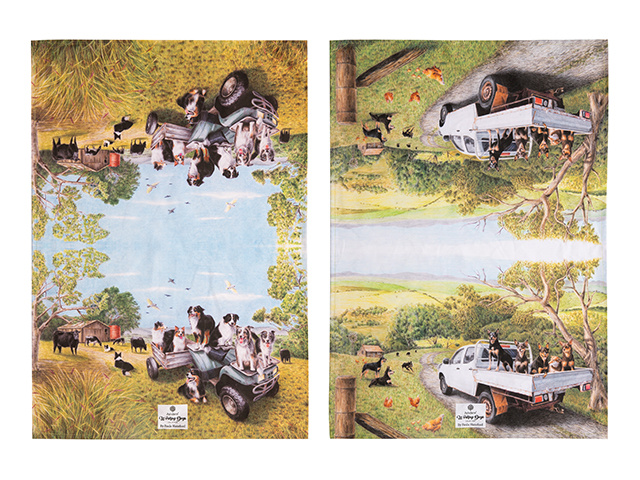 WORKING DOGS VEHICLE 2PK KITCHEN TOWEL