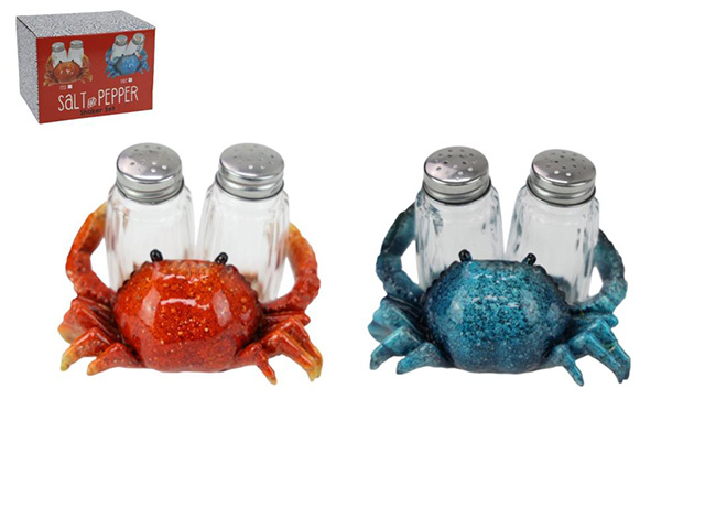 10CM BLUE/RED CRAB S&amp;P SHAKER SOLD QTY 4