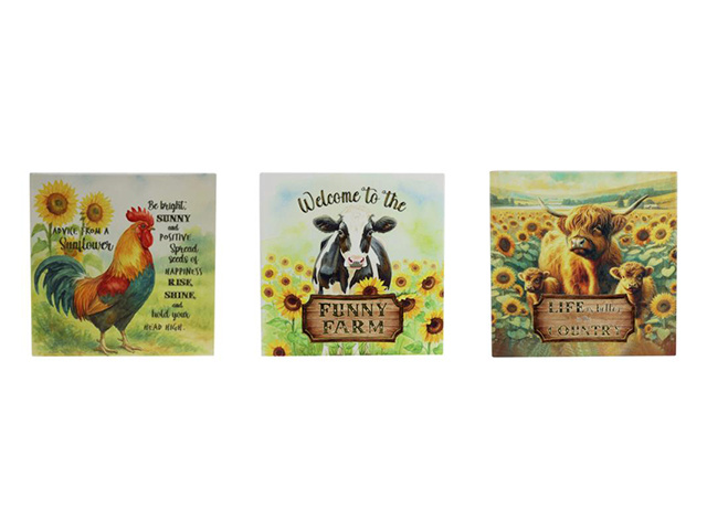 20CM FARMYARD CERAMIC TRIVET 3ASST