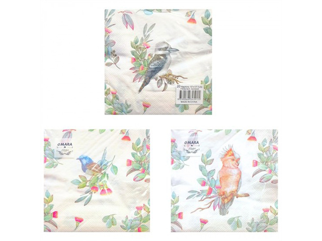 PRINTED PAPER NAPKIN 3PLY 33X33CM 3ASST