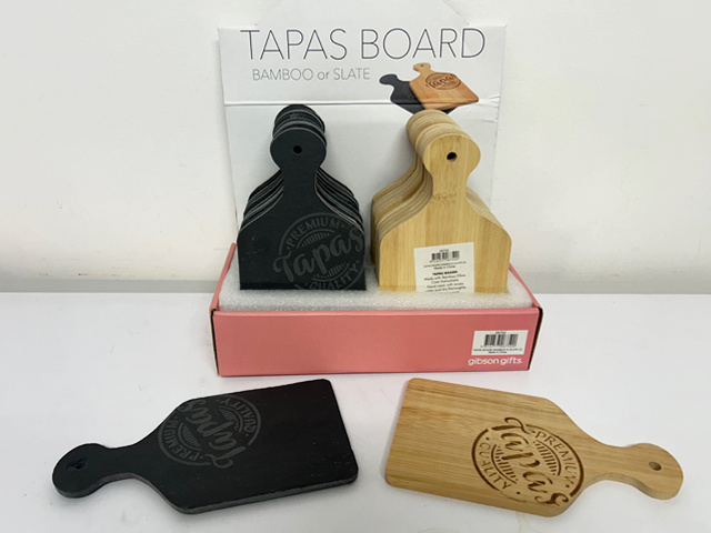 TAPAS BOARD BAMBOO SLATE 2ASST  11x0.5x20cm UN24