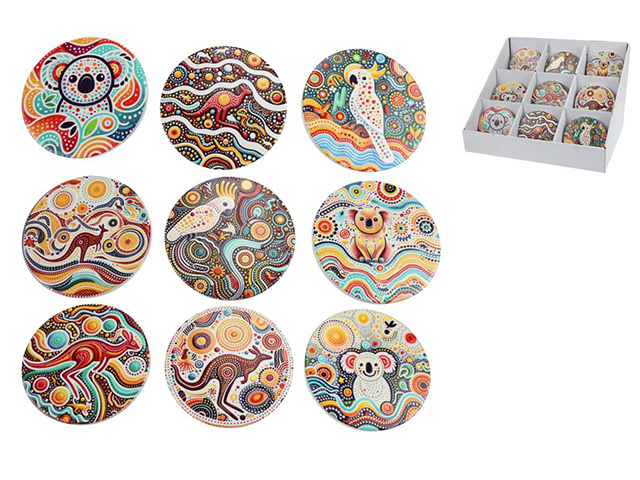 10CM ROUND AUSTRALIA ANIMAL COASTER UN48