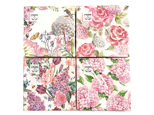 NAPKIN 3PLY 33X33CM 4ASST