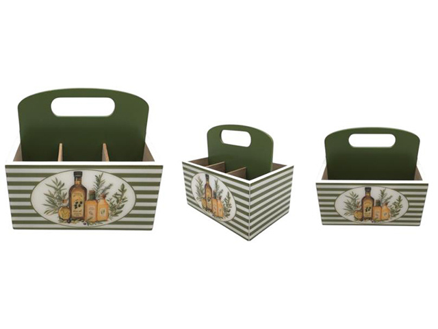 19CM CONDIMENTS BX W/OLIVE DESIGN SOLD QTY2