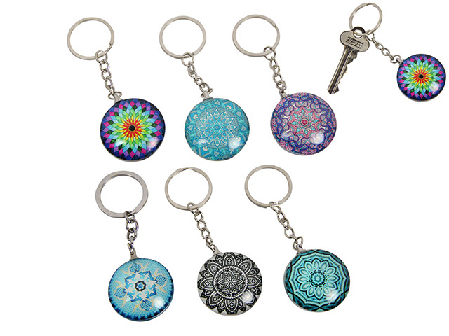 3.5CM BOHO GLASS KEYRING UN12