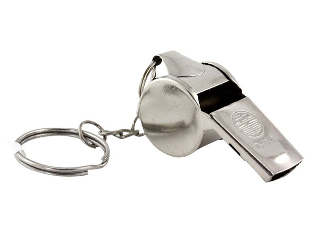 METAL WHISTLE KEYCHAIN UN12