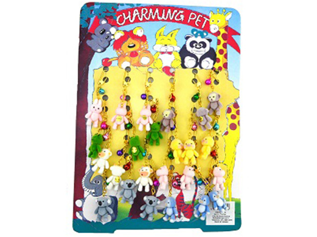 CUTE ANIMAL K/CLIP W/BELL 4CM UN24