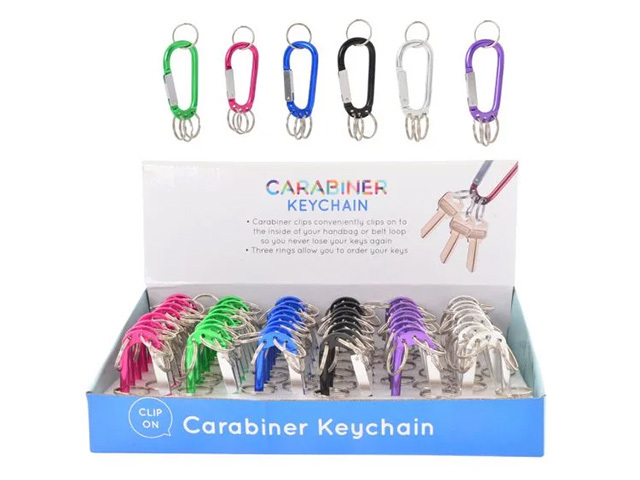 CARABINER KEY CHAIN 6ASST UN48