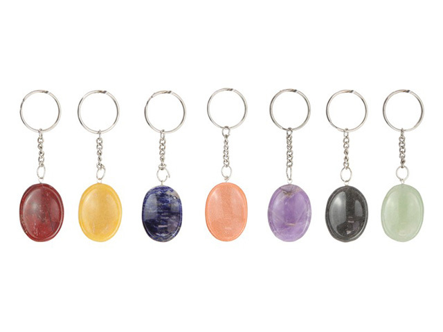 4CM THUMB WORRY STONE CHAKRA K/RING UN28