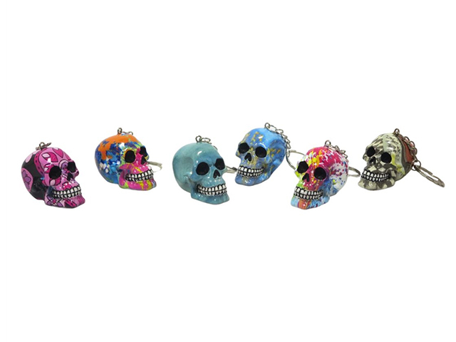 SKULL KEYRING RESIN 6ASST SOLD QTY12