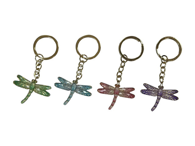 SPARKLY DRAGONFLY KEYRING 4ASST UN12
