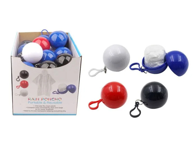 PORTABLE RAIN PONCHO KEYRING 4ASST UN36