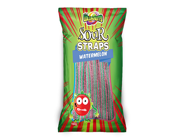 SOUR STRAPS WATERMELON 160G UN12