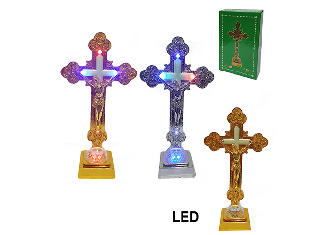 RELIGION CROSS LED LIGHT UP 14.5CM